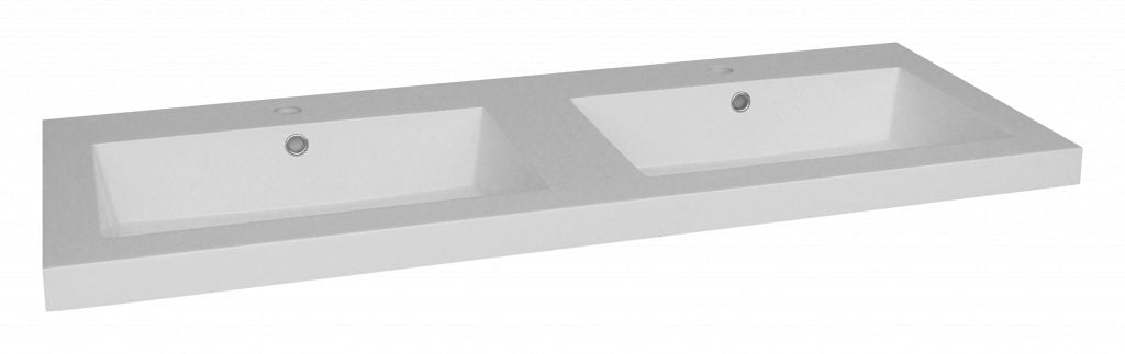 Wastafel Trendline mineraalmarmer 140 dubbele wasbak