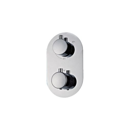 Douchethermostaat inbouw met box inclusief afbouwdeel Chroom rond