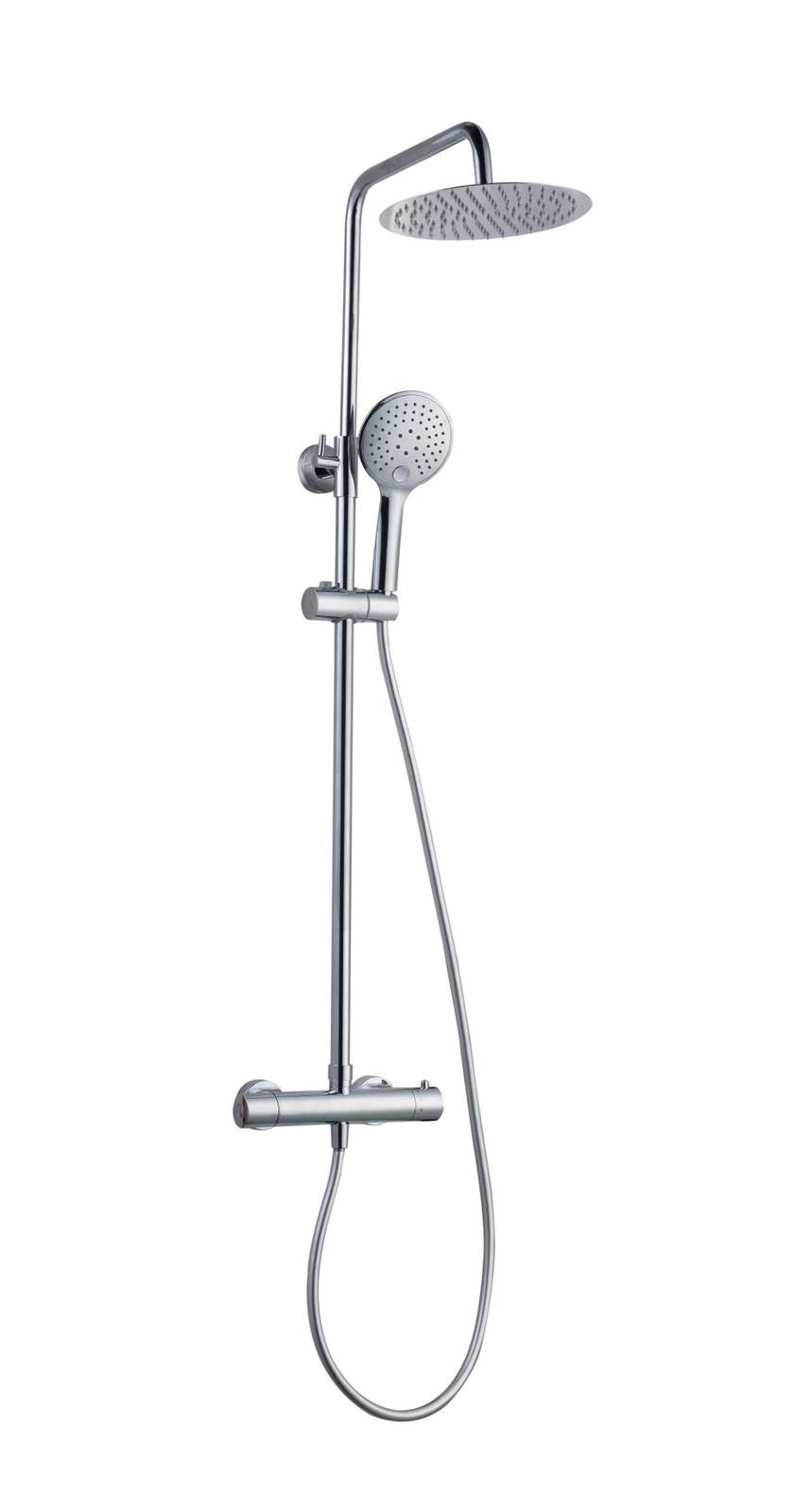 Doucheset opbouw thermostatisch Chicago (in hoogte verstelbaar) rond Chroom