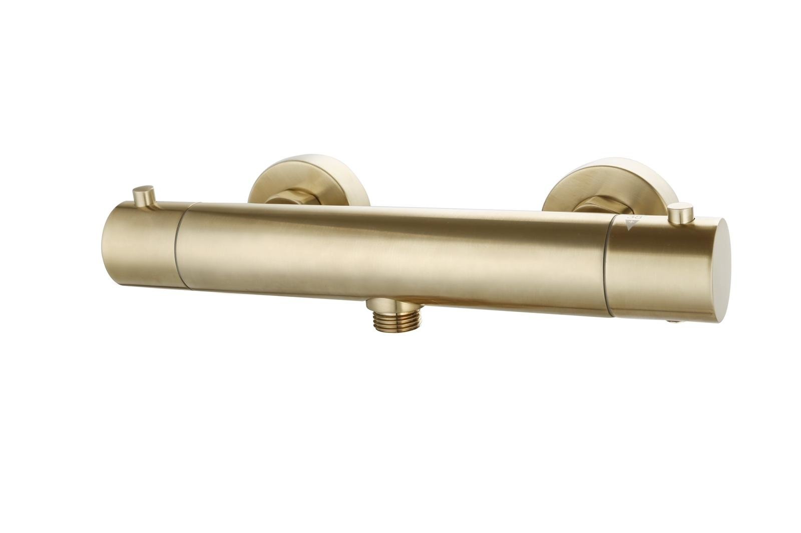 Douchemengkraan opbouw thermostatisch rond Goud Geborsteld
