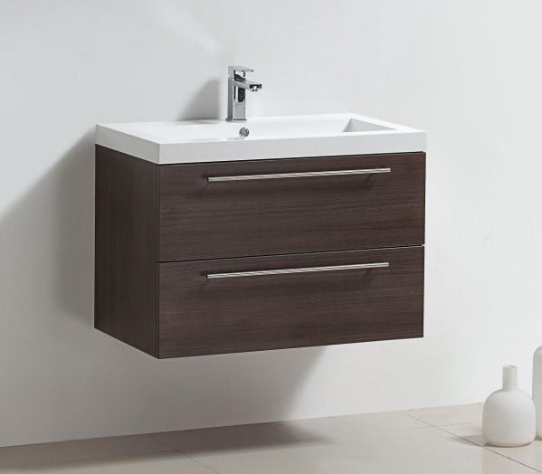 Badmeubelset met aluminium greep 80 Grey Oak zonder spiegel OP = OP